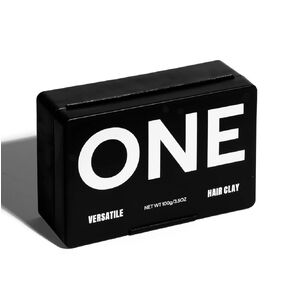 THESALONGUY One Hair Clay, 3-in-1 Styling Pomade, Cream & Clay, Bergamot, Calendula & Amber Fragrance, Black/white
