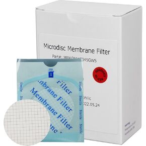SimPure MCE Gridded Membrane Filter Sterile, 47mm Diameter and 0.45um Pore Size, Individual Pack Membrane Disc Filter, Hydrophilic Filter Paper, Pack of 100 in Kuwait
