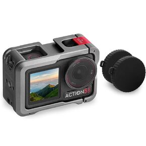 Metal Cage for DJI Osmo Action 5 Pro/4/3, Protective Case Premium Frame Lens Cover Protector Aluminum Housing for DJI Osmo Action 5 Pro Action 4 3 Accessories