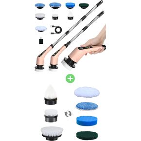 Leebein ANS-8050 Electric Spin Scrubber + Extra 7PCS Replacement Brush Heads