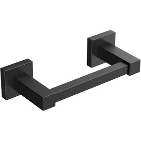 FORIOUS Toilet Paper Holder, Stainless Steel Square Toilet Paper Holder, Double Post Pivoting Toliet Paper Holder Wall Mount, Rustproof and Modern Commercial Bathroom Toliet Roll Holder, Matte Black