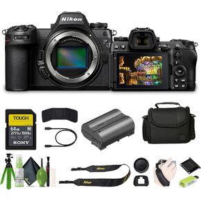 Nikon Z6 III FX-Format Mirrorless Camera + Soft Case + Cleaning Kit + Memory Card Wallet + 64GB SF-M Tough Series Memory Card + Card Reader + Hand Strap + 3 Piece Filter Kit + 12 Inch Flex Tripod