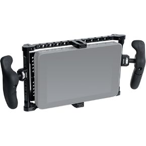 Universal Director's Monitor Cage with Cheese Plate, Two Side Handles with Adjustable 360 Degree for 5-7 inch Monitor, UC02