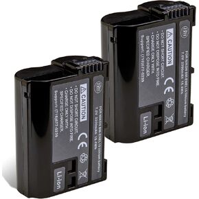 BM Premium 2-Pack of EN-EL15 Batteries for Nikon D850, D7500, 1 V1, D500, D600, D610, D750, D800, D810, D810A, D7000, D7100, D7200 Digital SLR Camera