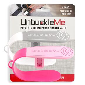 UnbuckleMe Car Seat Buckle Release Tool - Pink & Gray 2 Pack - Buy one for Each Car or Give One to a Friend