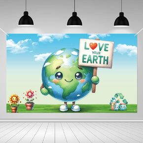Earth Day Backdrop Happy Earth Day Banner April 22 Natural Environmental Protection Background for Party Home Classroom Indoor Outdoor Photography Decor