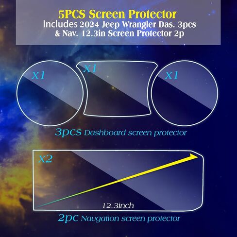 5Pack 2023 Wrangler Screen Protector for 2018-2023 Jeep Wrangler Rubicon Sahara 2020-2023 Gladiator Screen Protector for 2023 Wrangler Accessories 2022 Wrangler Gladiator 8.4Inch in Kuwait