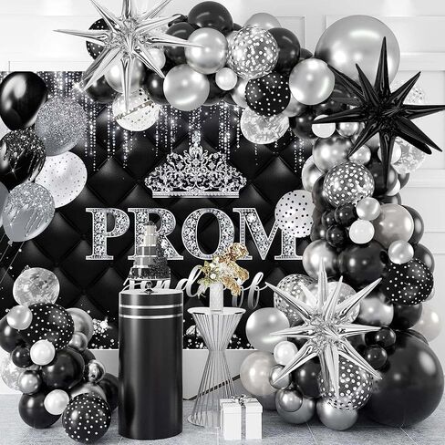 Mocsicka Prom Send Off 2025 Backdrop Gold Crown Graduation Prom Night Party Decorations Banner Graduate Photography Background Supplies (Gold, 7x5ft(82''x60'')) in Kuwait
