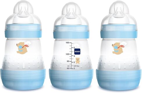 MAM Easy Start Anti Colic Baby Bottle 3 Pack, MAM Original Matte Baby Pacifier 2 Pack for Boy, 0-6 Months in Saudi Arabia