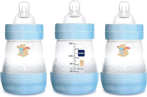 MAM Easy Start Anti Colic Baby Bottle 3 Pack, MAM Original Matte Baby Pacifier 2 Pack for Boy, 0-6 Months in Saudi Arabia