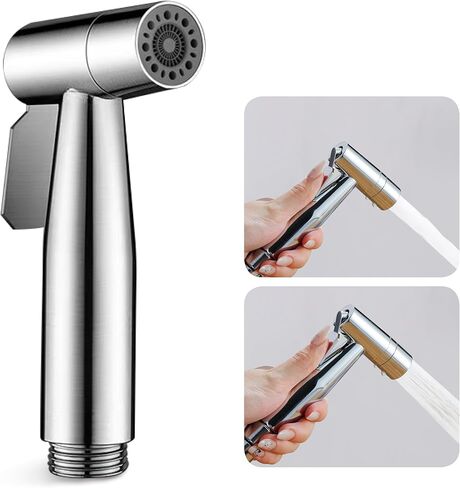 Chrome Handheld Bidet Sprayer for Toilet, Dual Mode Spout (Jet/Soft) Baby Cloth Diaper Sprayer Bidet for Toilet, Stainless Steel Bathroom Hand Held Muslim Shattaf (Handheld Sprayers Only) in Saudi Arabia