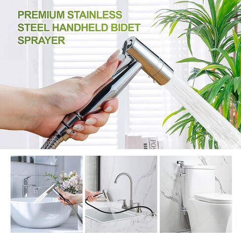 Chrome Handheld Bidet Sprayer for Toilet, Dual Mode Spout (Jet/Soft) Baby Cloth Diaper Sprayer Bidet for Toilet, Stainless Steel Bathroom Hand Held Muslim Shattaf (Handheld Sprayers Only) in Saudi Arabia