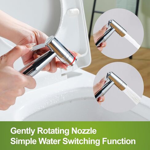 Chrome Handheld Bidet Sprayer for Toilet, Dual Mode Spout (Jet/Soft) Baby Cloth Diaper Sprayer Bidet for Toilet, Stainless Steel Bathroom Hand Held Muslim Shattaf (Handheld Sprayers Only) in Saudi Arabia
