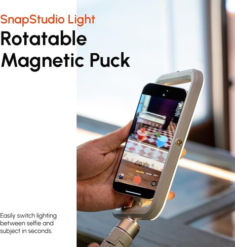 ShiftCam SnapStudio Light - Magnetic LED Ring Light with Adjustable Brightness, AdjustableTemperature, USB-C Charging, MagSafe Compatibility - Ideal for Vlogging and Mobile Photography (Stone) in Saudi Arabia