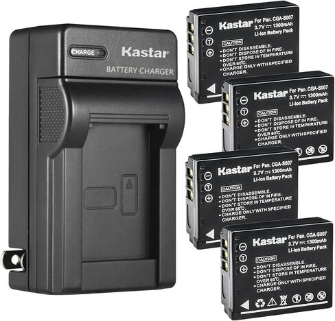 KASTAR 1 حزمة البطارية وشاحن الجدار AC استبدال Panasonic LUMIX DMC-TZ3S ، LUMIX DMC-TZ4 ، LUMIX DMC-TZ4K ، LUMIX DMC-TZ4S ، LUMIX DMC-TZ5 ، LUMIX DMC-TZ5A ، LUMIX DMC-TZ5K ، LUMIX DMC-TZ5S in Kuwait
