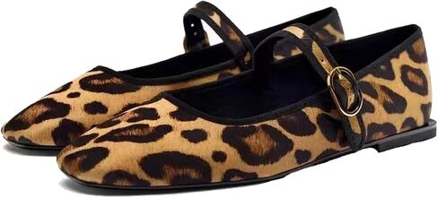 ماري جين فلات SNAP SNAP LEOPARD Square Toe Flats Flats Ene Square Flats in Saudi Arabia