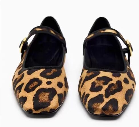 ماري جين فلات SNAP SNAP LEOPARD Square Toe Flats Flats Ene Square Flats in Saudi Arabia