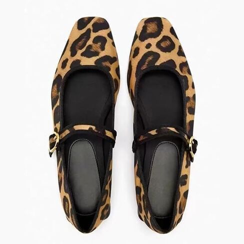 ماري جين فلات SNAP SNAP LEOPARD Square Toe Flats Flats Ene Square Flats in Saudi Arabia