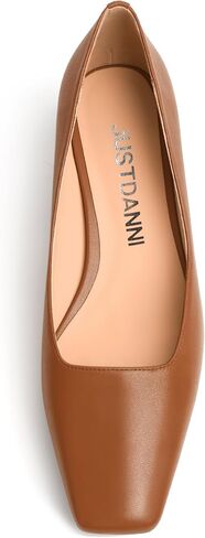JUSTDANNI Womens Slip On Dress Stylish Wedding Square Toe Matte Block Low Heel Pumps Shoes 1.5 Inch in Saudi Arabia