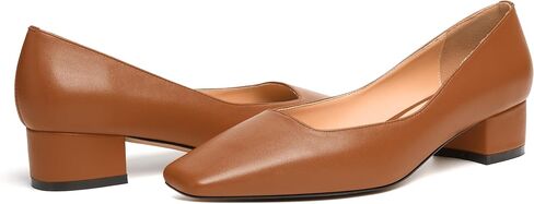 JUSTDANNI Womens Slip On Dress Stylish Wedding Square Toe Matte Block Low Heel Pumps Shoes 1.5 Inch in Saudi Arabia