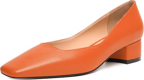 JUSTDANNI Womens Slip On Dress Stylish Wedding Square Toe Matte Block Low Heel Pumps Shoes 1.5 Inch in Saudi Arabia