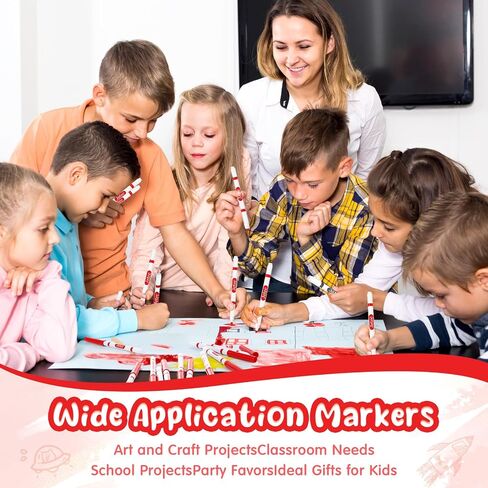 Janlaugh 48 Pcs Line Washable Markers Bulk Black Fine Tip Markers Set Coloring Markers for Kids Thin Washable Markers Black Tips Markers for Art School Supplies, Back to School Supplies, Ages 6+ in Saudi Arabia