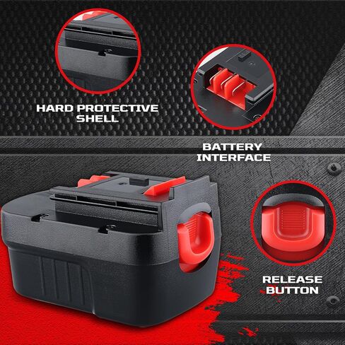 2P 4800mAh HPB14 Battery NI-MH Replacement for Black and Decker 14.4v battery FSB14 FS140BX A1714 499936-34 499936-35 BD1444L Compatible with Black and Decker 14.4V Battery Cordless Power Tools in Saudi Arabia