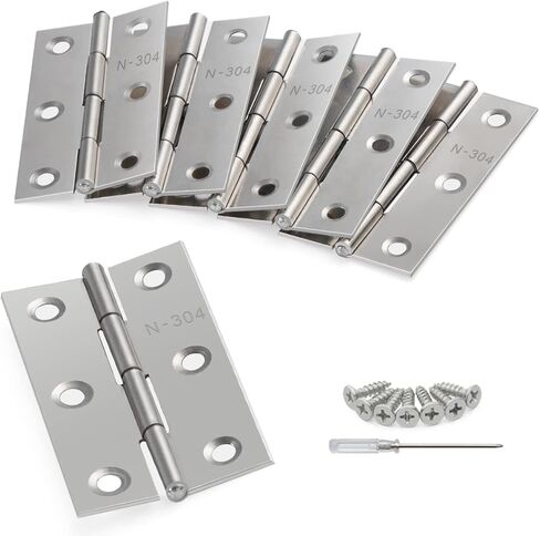 مفصلات الأبواب ، 8 أجهزة كمبيوتر مفصلية 2.95 بوصة ، مفصلات من الفولاذ المقاوم للصدأ للأثاث المنزلي الخشبي ، باب الشعح ، أجهزة باب الحظيرة ، مفصلات باب الخزانة مع 60 مسامير ، للنافذة ، خزائن ، صناديق خشبية in Kuwait