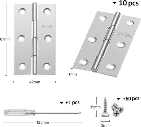 مفصلات الأبواب ، 8 أجهزة كمبيوتر مفصلية 2.95 بوصة ، مفصلات من الفولاذ المقاوم للصدأ للأثاث المنزلي الخشبي ، باب الشعح ، أجهزة باب الحظيرة ، مفصلات باب الخزانة مع 60 مسامير ، للنافذة ، خزائن ، صناديق خشبية in Kuwait