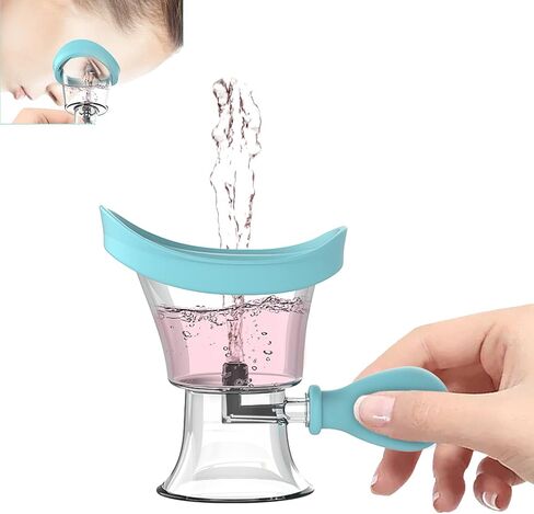 Eye Wash Cup Portable Eye Cleaner Kit Silicone Manual Air Pressure Eye Flush Rinse Cups with Storage Container Eye Washer Bath Kit Cleaning Makeup Dust Irritants Soothing Eyes(Light Pink) in Kuwait