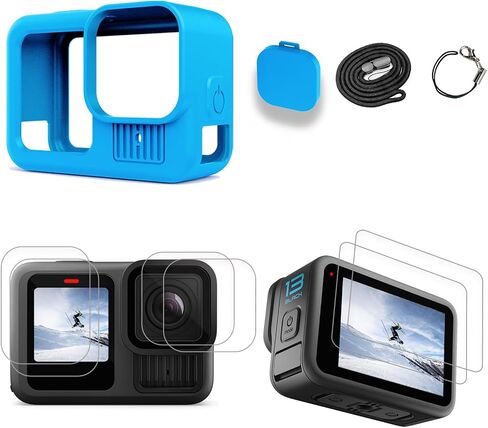 Accessories Compatible with GoPro Hero 13 Black,Silicone Case for GoPro Hero 13 Black & Lens Protector & Front Protector & Screen Protector (Black) in Saudi Arabia