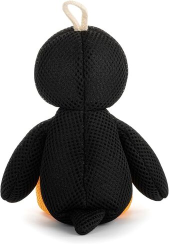 DEMDACO Love to Play 6 x 4 Inch Textured Polyester Water Safe Entertaining Bathtime Toy Plush Animal, Black and White, Penguin in Saudi Arabia