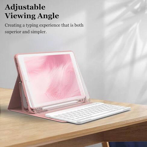 حافظة لوحة مفاتيح iPad مقاس 10.2 بوصة الجيل التاسع/الثامن/السابع 2021/2020/2019، لوحة مفاتيح BT لاسلكية قابلة للفصل مع غطاء واقي مغناطيسي مع حامل أقلام لجهاز iPad Pro 10.5 بوصة 2019/iPad 10.5 بوصة Air 3rd Gen in Kuwait