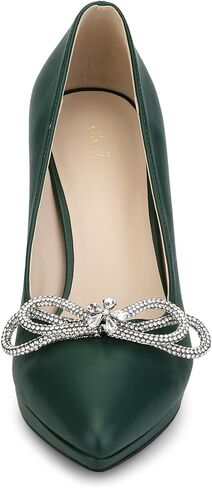 Allegra K Women's Pump Stiletto Cheel Platform Rhinestone Bow Pumps Toe Pumps in Saudi Arabia
