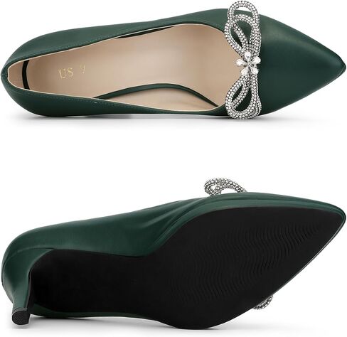 Allegra K Women's Pump Stiletto Cheel Platform Rhinestone Bow Pumps Toe Pumps in Saudi Arabia