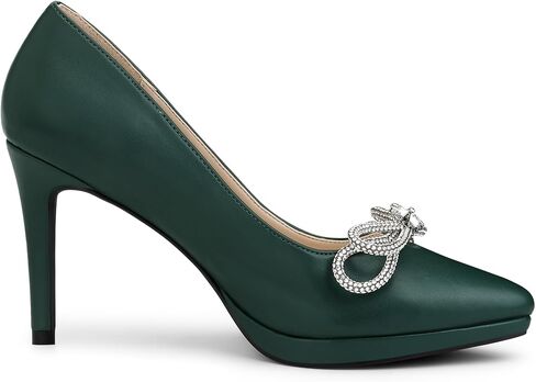 Allegra K Women's Pump Stiletto Cheel Platform Rhinestone Bow Pumps Toe Pumps in Saudi Arabia
