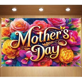 Mother's Day Photo Backdrop Happy Mother's Day Banner Great Mother I Love You Mom Decorations and Supplies for Home (43 X 71 Inch)