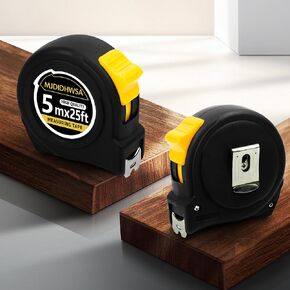 Retractable Tape Measure – 7.5m / 25ft, Fractional Scale, Durable Electroplated Stainless Steel, Ideal for Crafts, Kids, and Precision Measurements