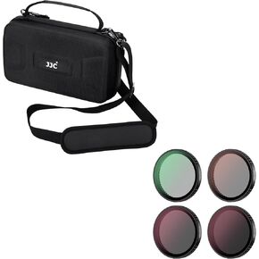JJC Carrying Case Bag & 4-Pack ND CPL Filter Kit for DJI Osmo Action 5 Pro/Action 4/Action 3 Adventure Combo, ND8 ND16 ND32 Neutral Density & Circular Polarizer Filter, Osmo Action Travel Accessories