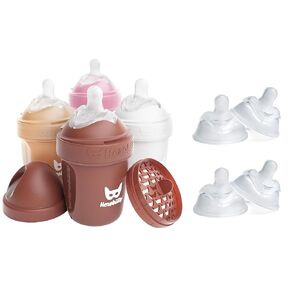 Herobility Double Anti-Colic Baby Bottle – 5 fl oz /140ml with X-Small Size Teats - Bundle