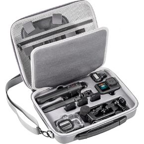 Carry Case for GoPro Hero 13/12/11/10/9/8/7 Cameras Carrying bag Accessories Double Layer Travel Storage Compatible with Chest Mount, Media Mod, Volta