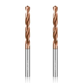 Solid Carbide 1/8" Drill Bits, Tungsten Carbide Drill Bit Set with TISIN Coated, Metal Drill Bit Set for Stainless Steel Hardened Steel Cast Iron Alloy Copper, 2 Pcs