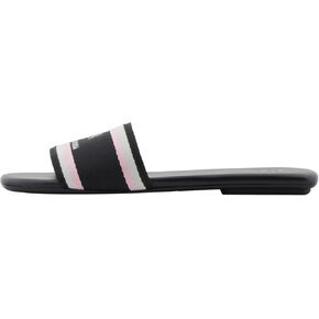 Armani Exchange Women's Padded Slide on Sandal with Printed Corporate Logo on Top