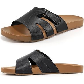 Alicegana Slides for Women orthopedic Sandals: Comfortable Summer Slip on Shoes Arch Support Walking Flat Slippers