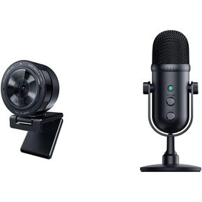 Razer Kiyo Pro Full HD 1080p 60FP Webcam + Seiren V2 Pro Professional-Grade USB Microphone: Streaming Bundle