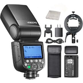 Godox V860III-S Camera Flash Speedlite,1/8000s HSS TTL 2.4G GN60 5300K Modeling Light with Li-ion Battery Compatible for Sony DSLR Cameras & Godox S2 Speedlite Bracket Bowens Mount Flash Holder
