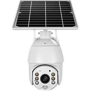 Solar Camera, Cordless Outdoor Security Camera with Solar Panel, 1080P Full HD Night, 355° Panoramic View, PIR Motion Detection, IP66 for Home Surveillance (Black)