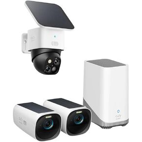 eufy Security SoloCam S340 & eufyCam S330 (eufyCam 3) 2-Cam Kit, Solar Security Camera, Wireless Outdoor Camera, No Monthly Fee, HomeBase S380 Compatible