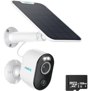 REOLINK 5MP Solar Security Camera Outdoor, Solar Security Camera Outdoor Includes Solar Panel & SD Card (128GB), 2.4/5GHz WiFi, Color Night Vision, No Hub Needed, Rechargeable Battery Powered