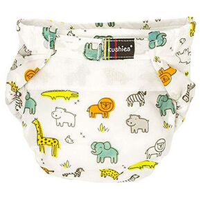 Kushies Infant Single Diaper, White Safari